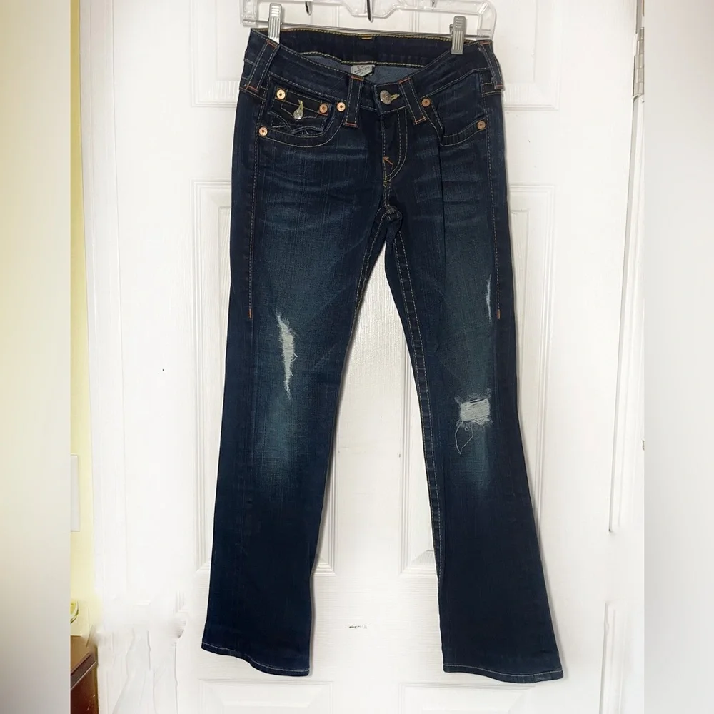 TRUE‎ RELIGION Blue Jeans  Women’s Straining Leg Sz 27